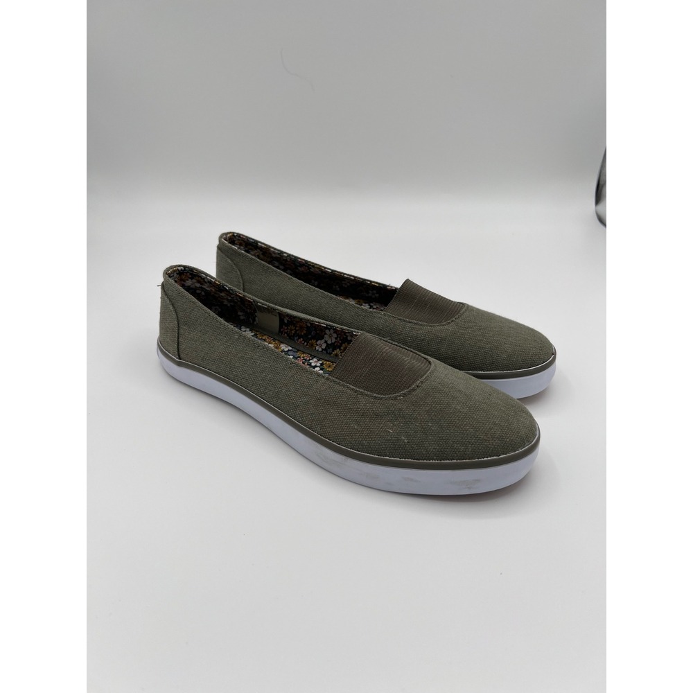 Daniel Green Jena Canvas Slip On Shoes Comfort Casual Olive Green- 7.5N Cotton - Picture 5 of 7